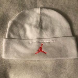 White Nike Air Jordan Jump beanie baby hat